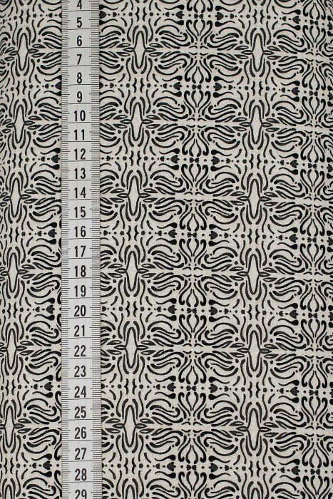 Ткань хлопок пэчворк белый черный, завитки, ALFA (арт. 232099)