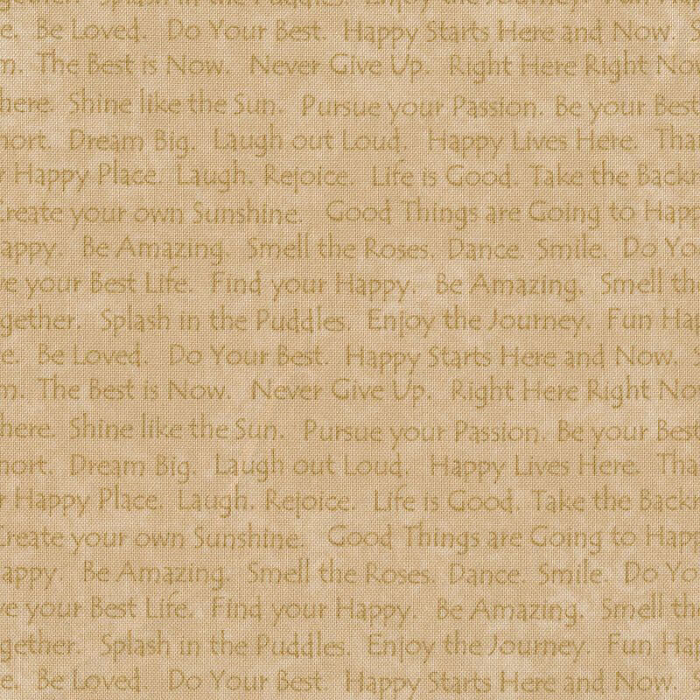 Ткань хлопок пэчворк бежевый, надписи, Henry Glass (арт. 2624-31)