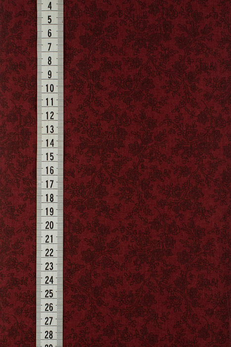 Ткань хлопок пэчворк бордовый, цветы, ALFA (арт. 229669)