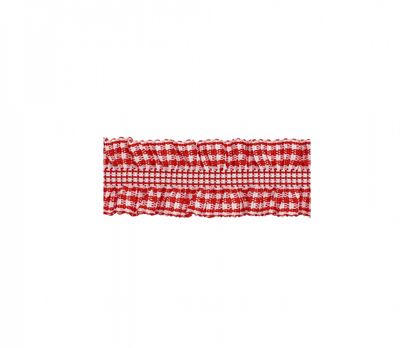 Тесьма-рюш эластичная двухсторонняя 20 мм, красный
