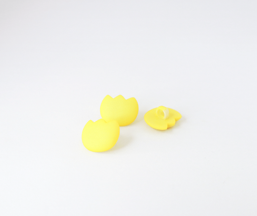 Пуговица детская Тюльпан пластиковая на ножке желтый 15 мм