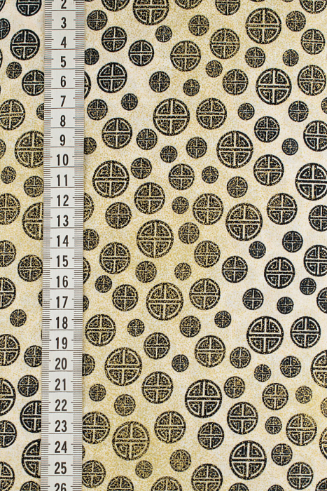 Ткань хлопок пэчворк черный бежевый, геометрия, ALFA (арт. 213287)