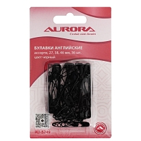 Булавки английские Aurora  AU-5249 ассорти 36 шт. черный