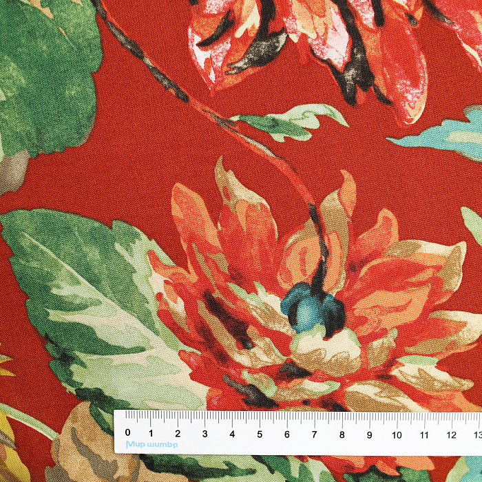 Ткань хлопок пэчворк красный, цветы, FreeSpirit (арт. PWSA029.RUSSET)