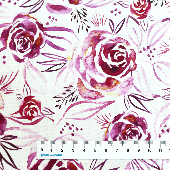 Ткань хлопок пэчворк розовый, цветы розы, Moda (арт. 8443 11D)