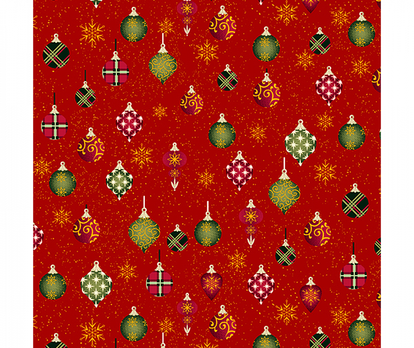 Ткань хлопок пэчворк красный, новый год, Benartex (арт. 9601M10B)