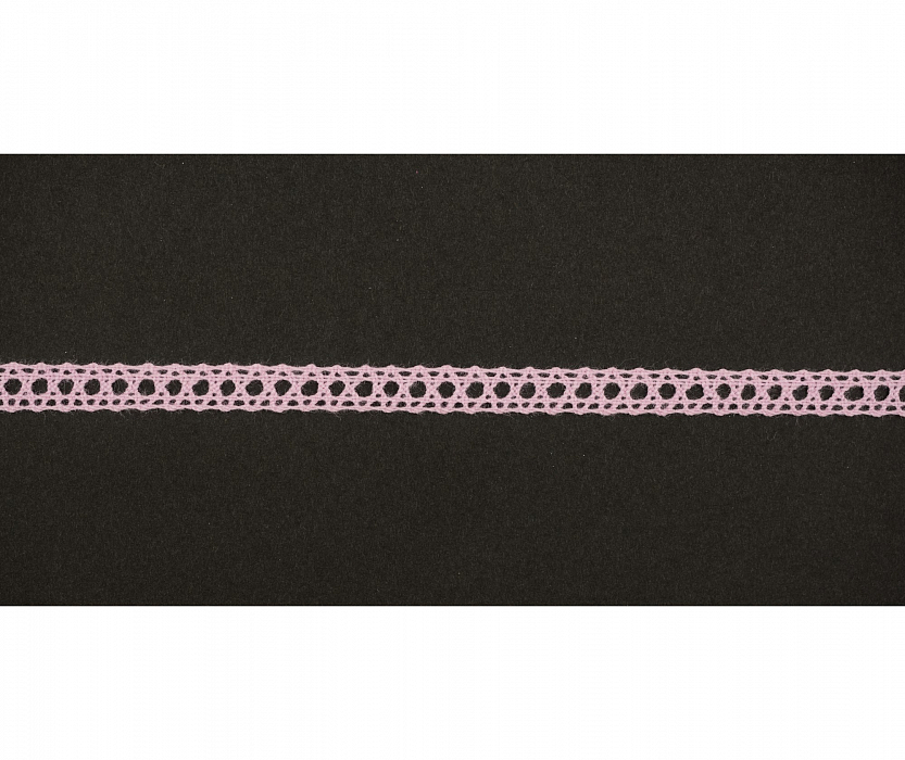 Кружево вязаное хлопковое Alfa AF-002-020 8 мм розовый