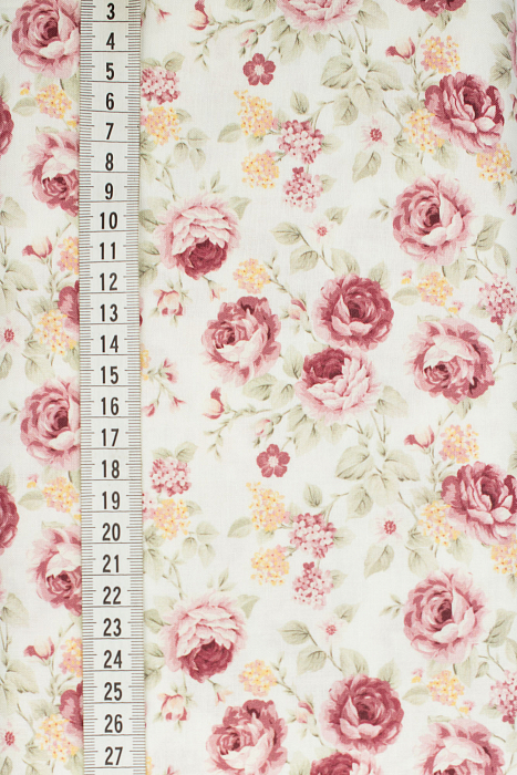 Ткань хлопок пэчворк бежевый, цветы, ALFA Z DIGITAL (арт. 224338)