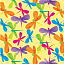 Ткань хлопок пэчворк желтый разноцветные, птицы и бабочки, Blank Quilting (арт. 249677)