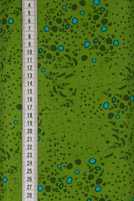 Ткань хлопок пэчворк травяной голубой, фактура горох и точки, ALFA (арт. 232199)