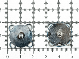 Кнопка магнитная пришивная 18 мм т.серый металлик