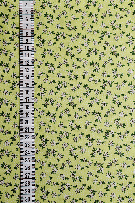 Ткань хлопок сумочные зеленый, мелкий цветочек, Daiwabo (арт. 137295)