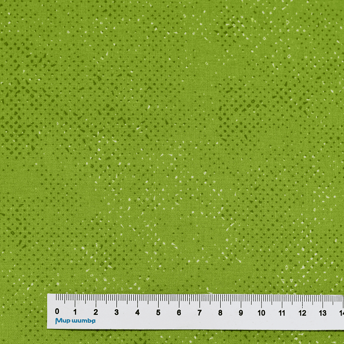 Ткань хлопок пэчворк зеленый, горох и точки, Moda (арт. 1660-137)