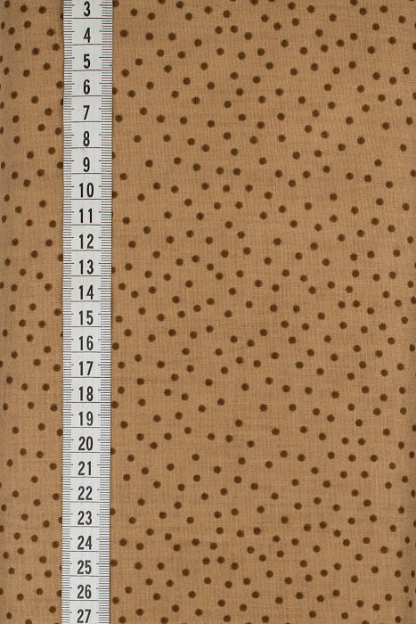 Ткань хлопок пэчворк коричневый, горох и точки, ALFA (арт. 232318)