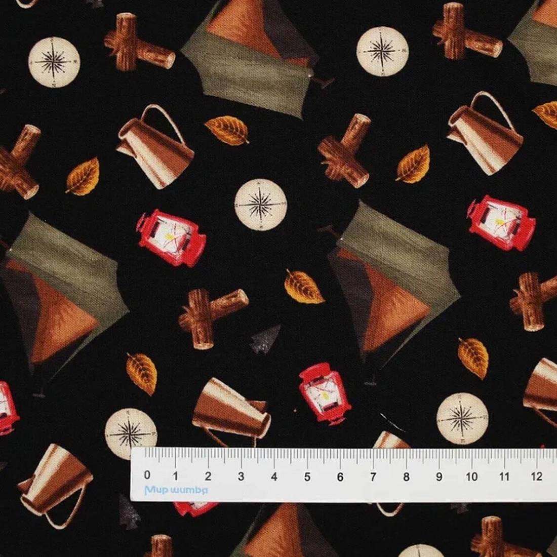 Ткань хлопок для пэчворка для одежды черный, природа, Blank Quilting (арт. 2051-99)