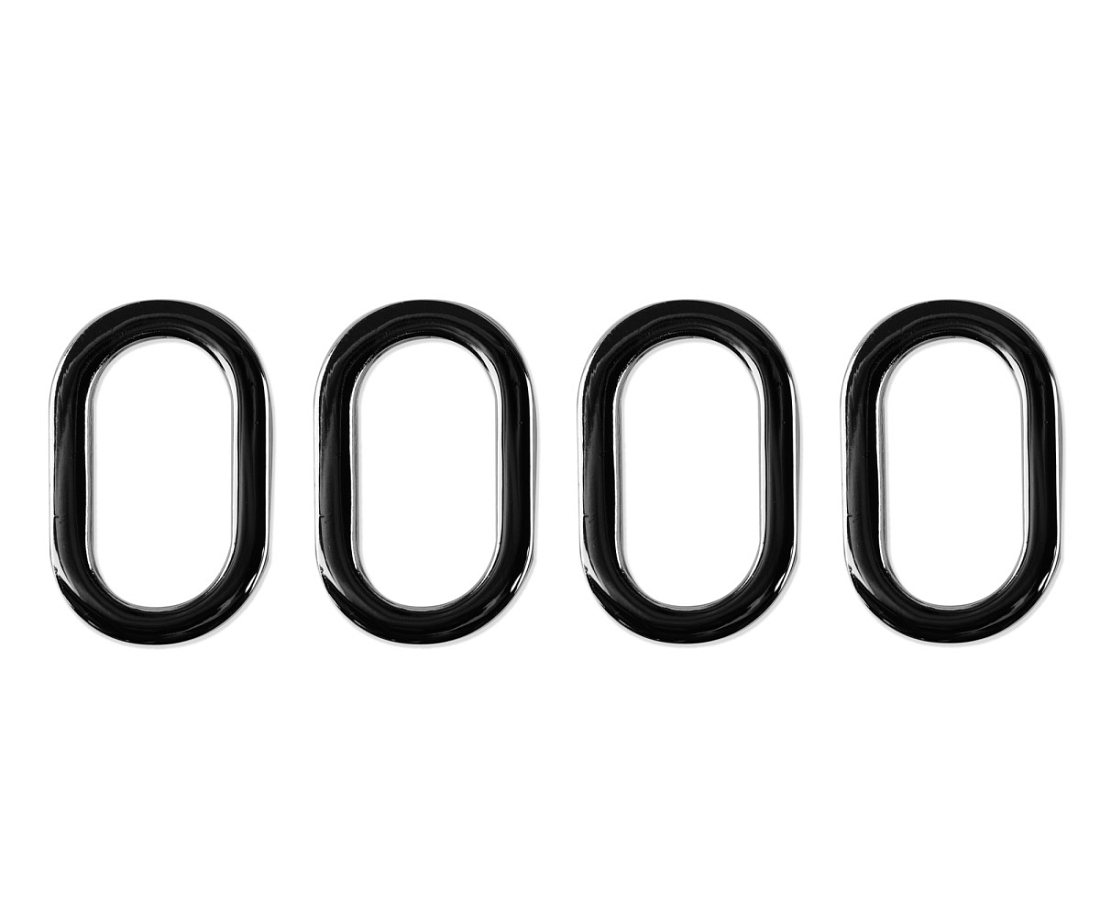 Кольцо овальное для сумки, 9,5 x 24,6 мм, черный никель, 4 шт.