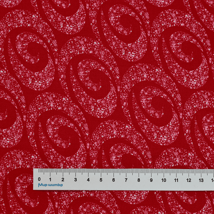 Ткань хлопок пэчворк красный, фактура новый год, Henry Glass (арт. 9621-88)