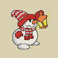 Дизайн для вышивки крестом «Снеговик»