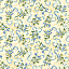 Ткань хлопок пэчворк желтый зеленый, цветы завитки, Benartex (арт. 244841)