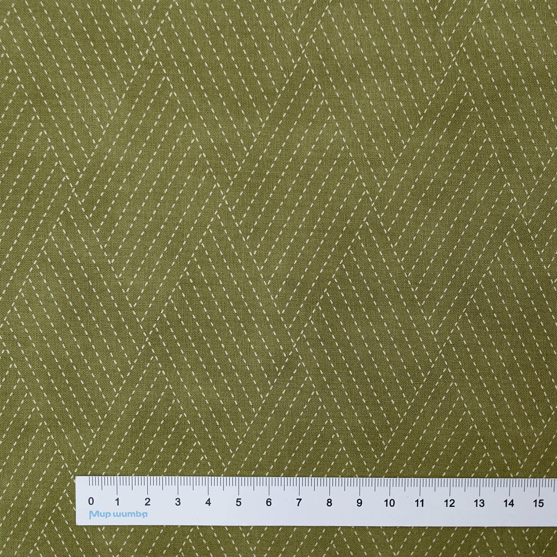 Ткань хлопок для пэчворка зеленый, фактура геометрия, Moda (арт. 2243 13)