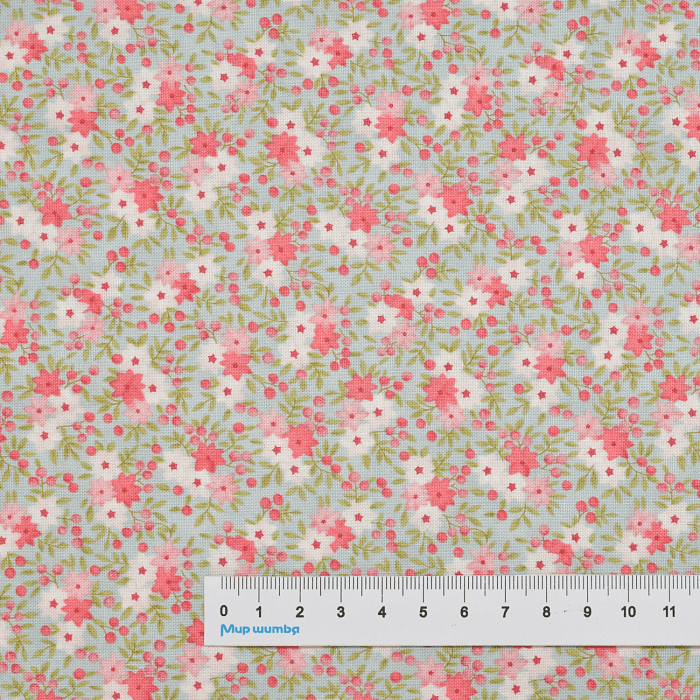 Ткань хлопок пэчворк розовый, цветы, Moda (арт. 44253 13)
