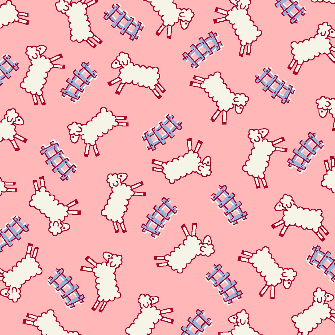 Ткань хлопок для пэчворка для одежды розовый, животные, Windham Fabrics (арт. 50001-5)