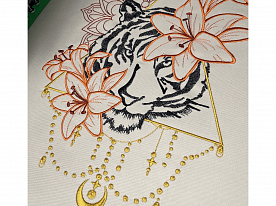 Дизайн для вышивки «Тигр в лилиях»
