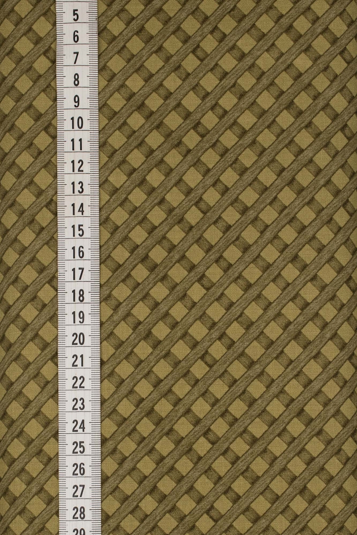 Ткань хлопок для пэчворка коричневый, клетка, ALFA (арт. 232202)