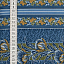 Ткань хлопок пэчворк синий коричневый голубой, полоски цветы бордюры, ALFA (арт. AL-5384)