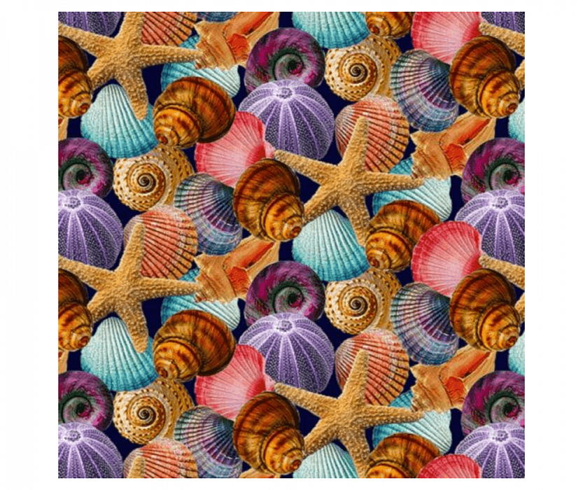 Ткань хлопок пэчворк разноцветные, морская тематика, Studio E (арт. 5750-77)
