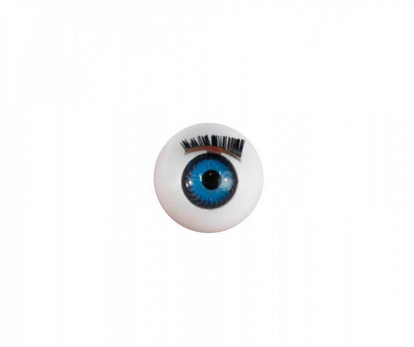 Глазки с ресничками круглые 14 мм, голубые