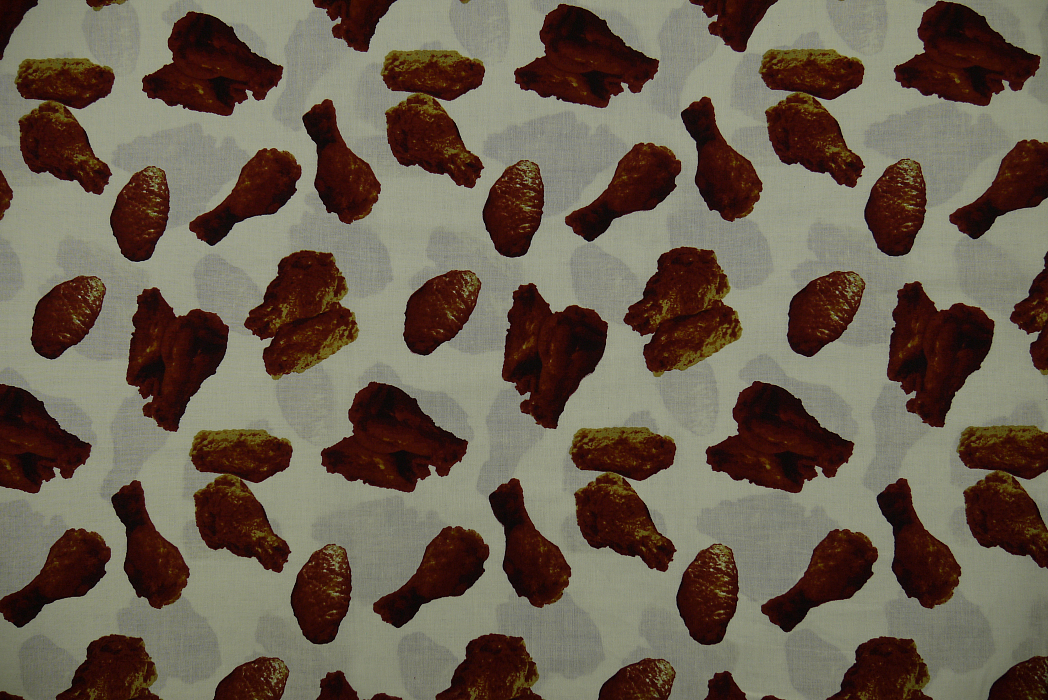 Ткань хлопок пэчворк белый бежевый коричневый, еда и напитки, ALFA (арт. 127447)