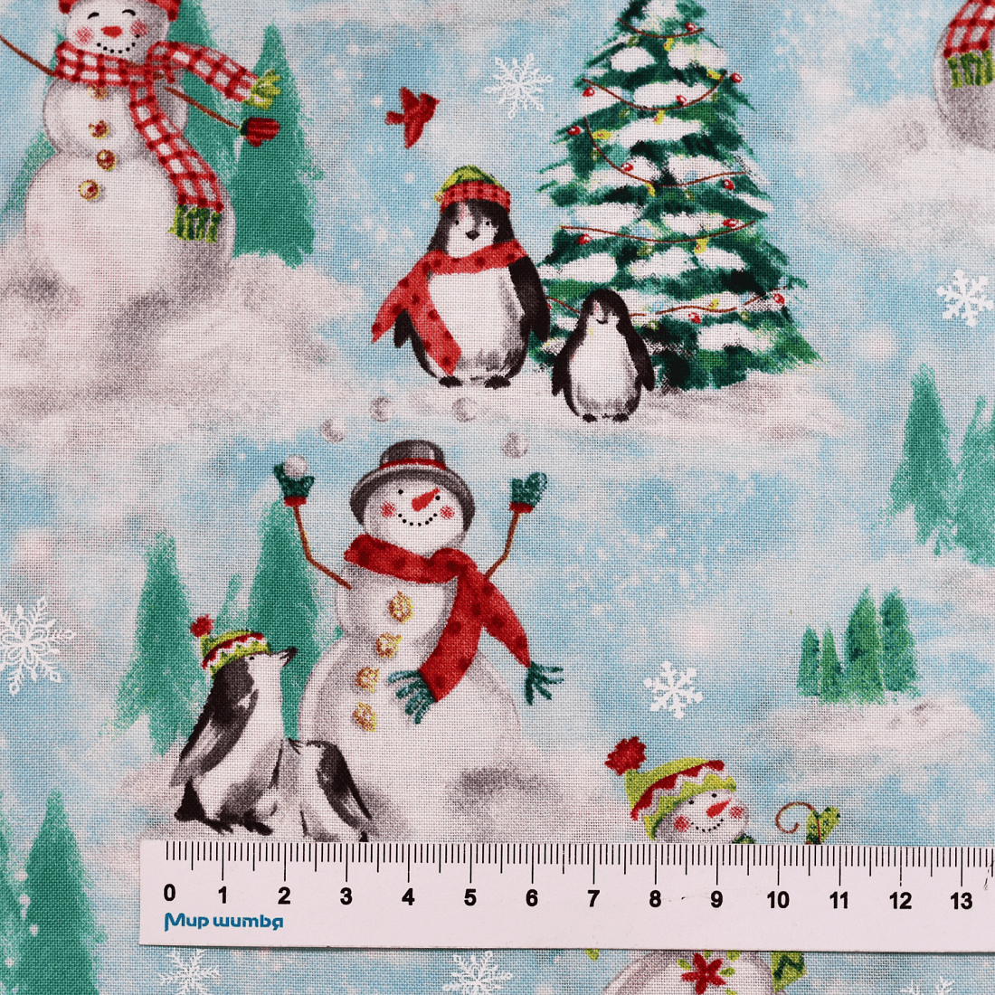 Ткань хлопок для пэчворка для одежды разноцветные, новый год, Windham Fabrics (арт. 52596D-1)