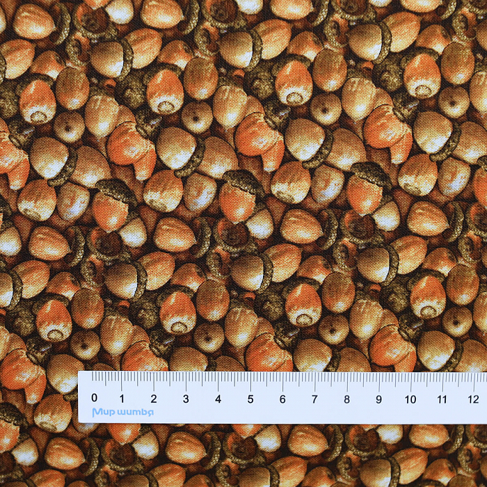 Ткань хлопок пэчворк коричневый, осень флора, Blank Quilting (арт. 8626-39)