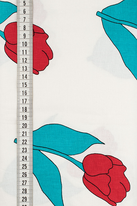 Ткань хлопок пэчворк белый, цветы, ALFA (арт. AL-6357)
