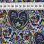 Ткань хлопок плательные ткани красный синий белый, цветы пейсли, ALFA C (арт. 128579)