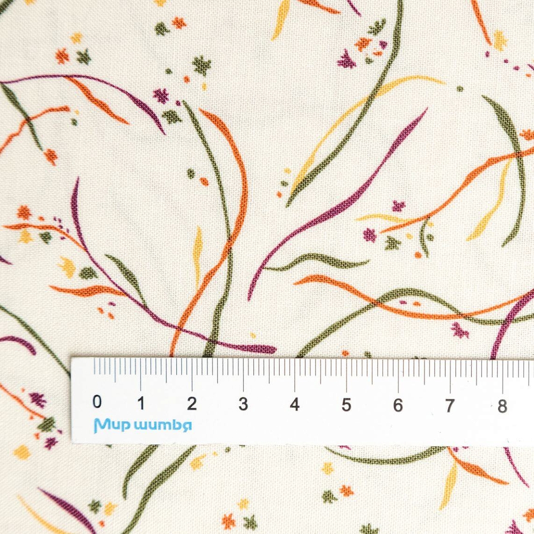 Ткань хлопок для пэчворка для одежды бежевый, цветы, Moda (арт. 5416-11)