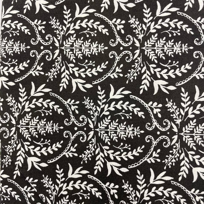 Ткань хлопок пэчворк черный, цветы, Moda (арт. AL-12336)