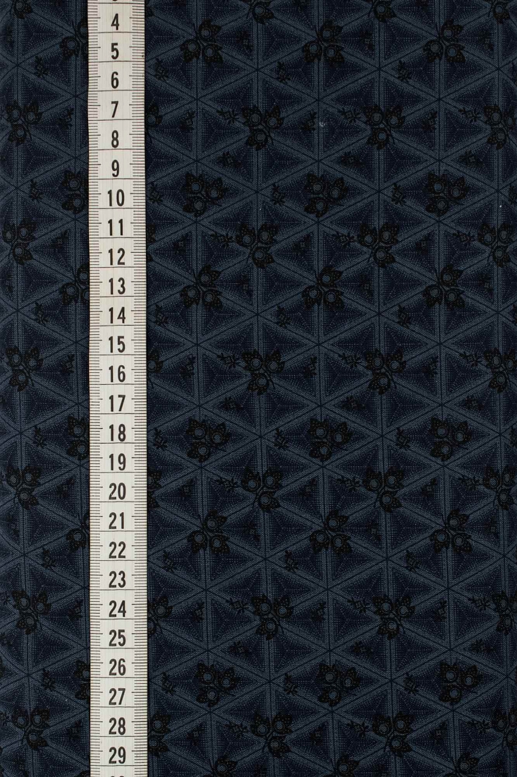Ткань хлопок для пэчворка синий, фактура геометрия, ALFA (арт. 229696)