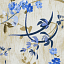 Ткань хлопок пэчворк бежевый голубой, цветы завитки, Timeless Treasures (арт. BLUE-C6371 NATURAL)