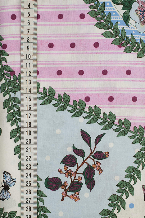 Ткань хлопок пэчворк разноцветные, полоски цветы фактура, ALFA (арт. 229510)