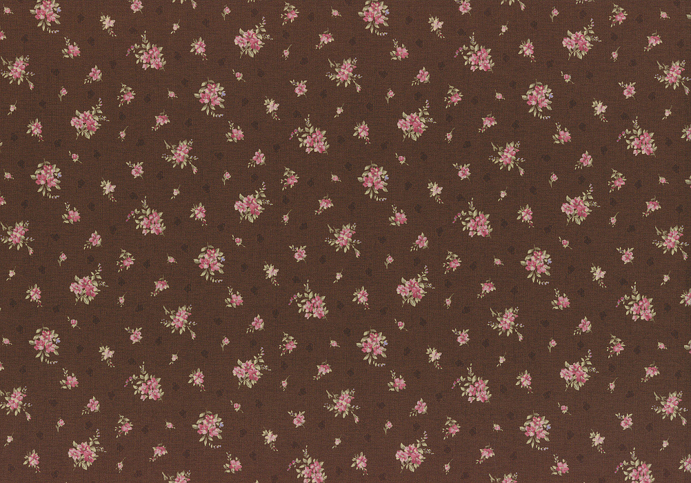 Ткань хлопок пэчворк розовый коричневый, мелкий цветочек цветы, Lecien (арт. 231717)