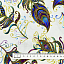 Ткань хлопок пэчворк белый, птицы и бабочки животные металлик, Benartex (арт. 10229M-80)