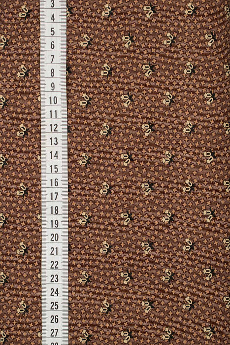Ткань хлопок пэчворк коричневый, горох и точки, ALFA (арт. 225948)