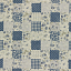 Ткань хлопок пэчворк синий серый, ложный пэчворк цветы клетка, Lecien (арт. 231747)