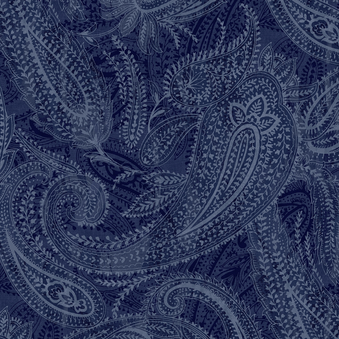 Ткань хлопок для пэчворка для одежды синий, пейсли, Windham Fabrics (арт. 50663-8)