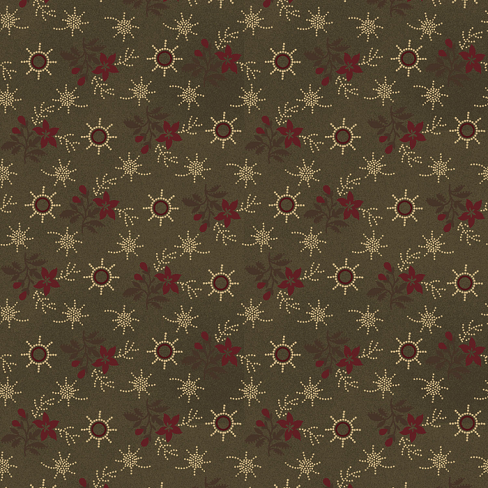 Ткань хлопок пэчворк бордовый болотный, цветы, Henry Glass (арт. 237114)