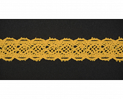 Кружево вязаное хлопковое Alfa AF-145-015 20 мм желтый