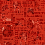 Ткань хлопок пэчворк красный, надписи животные, Henry Glass (арт. 237088)
