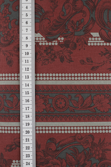 Ткань хлопок пэчворк бордовый, полоски бордюры, ALFA (арт. 225621)